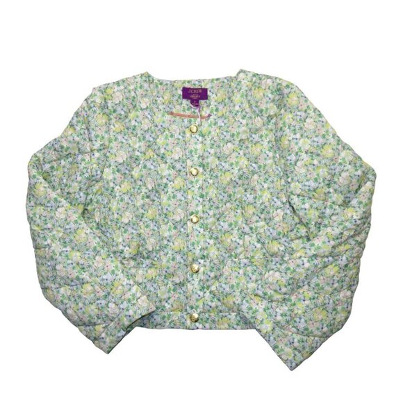 NWT J. Crew Quilted Louisa Lady Jacket in Ivory Colour Fields Liberty Floral 2 - Picture 1 of 6